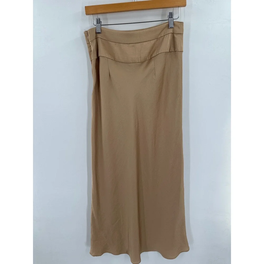 Free People Normani Bias Skirt Gold 10